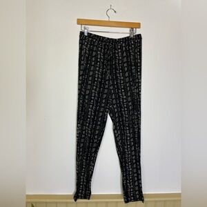 BCBG Generation Women’s Black 80s 90s Y2K Geometric Abstract Pull On Pants Sz S